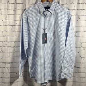 Vineyard Vines Light Blue and White Checkered /Plaid Shirt